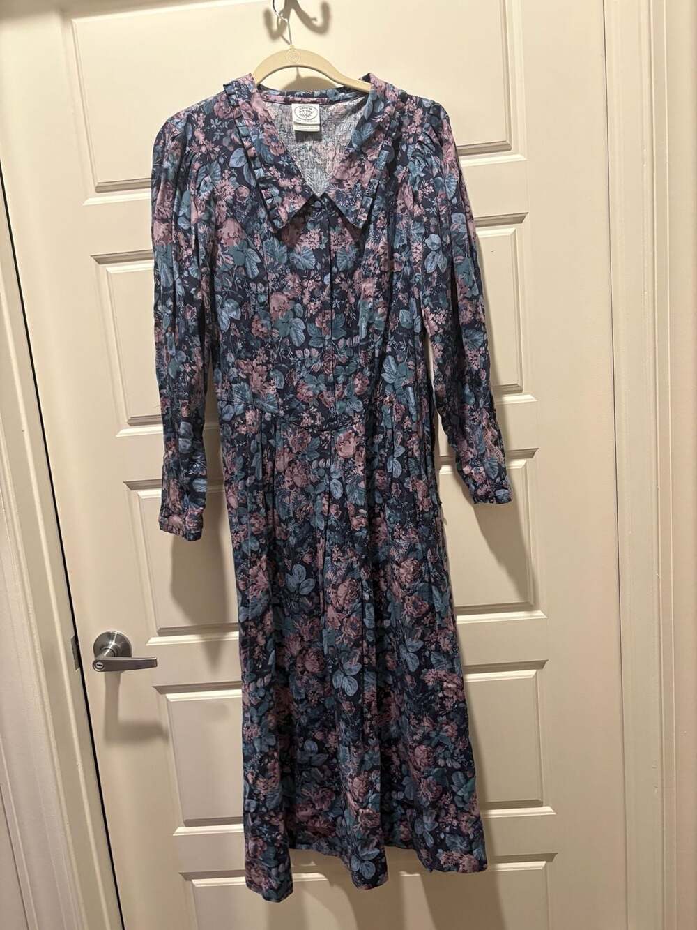 Vintage Laura Ashley Floral Print Prairie Maxi Dress Size USA 12